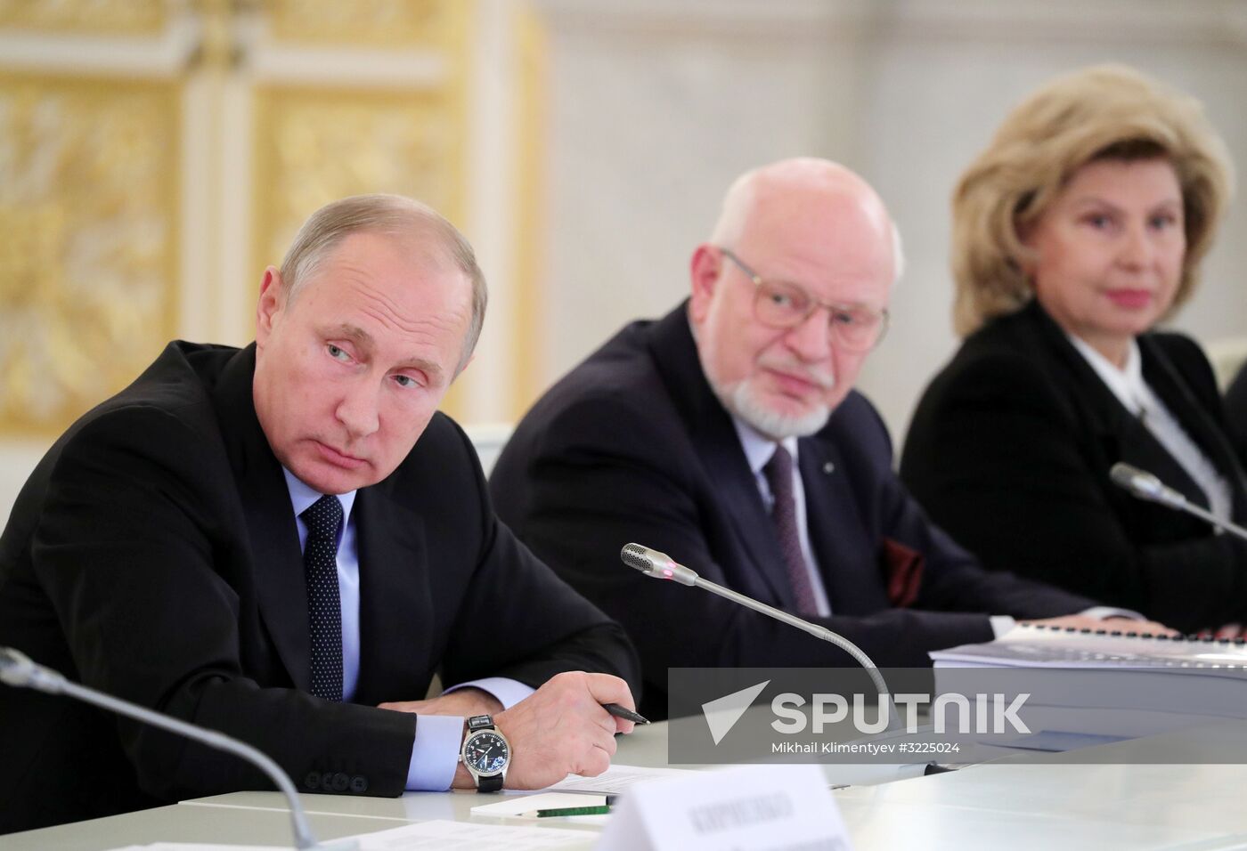 President Vladimir Putin meets with members of Presidential Council for Civil Society and Human Rights