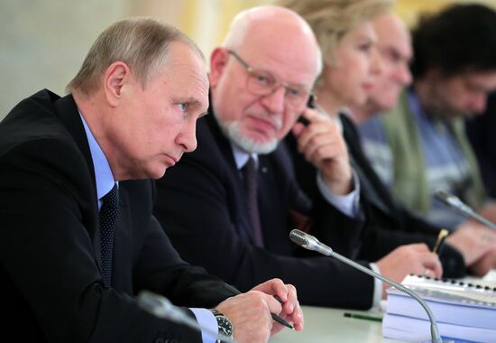 President Vladimir Putin meets with members of Presidential Council for Civil Society and Human Rights