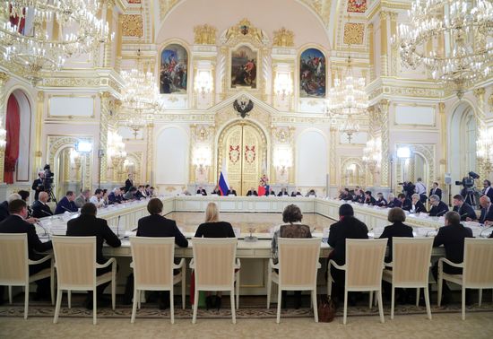 President Vladimir Putin meets with members of Presidential Council for Civil Society and Human Rights