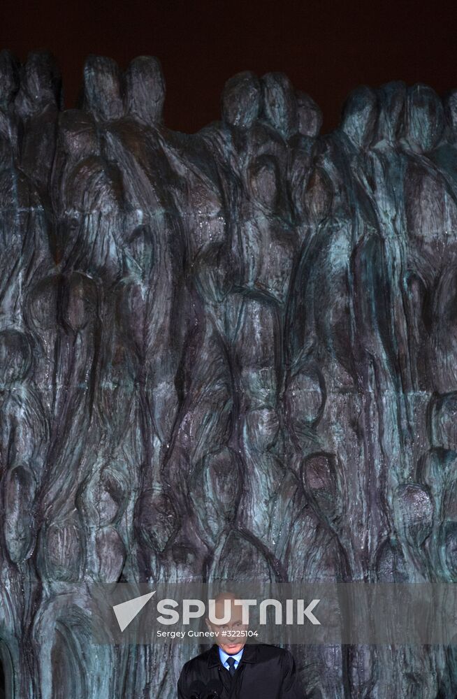 President Vladimir Putin attends unveiling of the Wall of Grief memorial