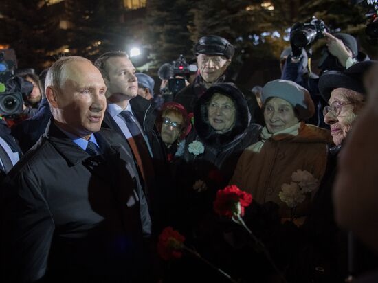 President Vladimir Putin attends unveiling of the Wall of Grief memorial