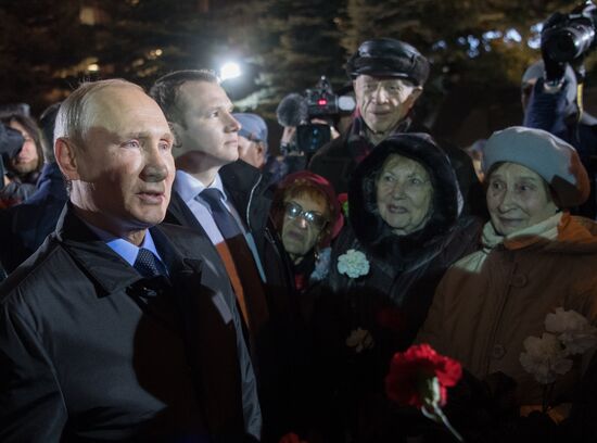 President Vladimir Putin attends unveiling of the Wall of Grief memorial