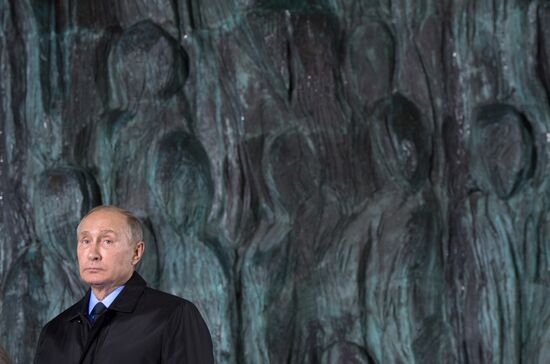 President Vladimir Putin attends unveiling of the Wall of Grief memorial