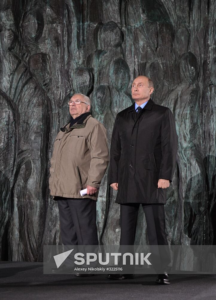 President Vladimir Putin attends unveiling of the Wall of Grief memorial