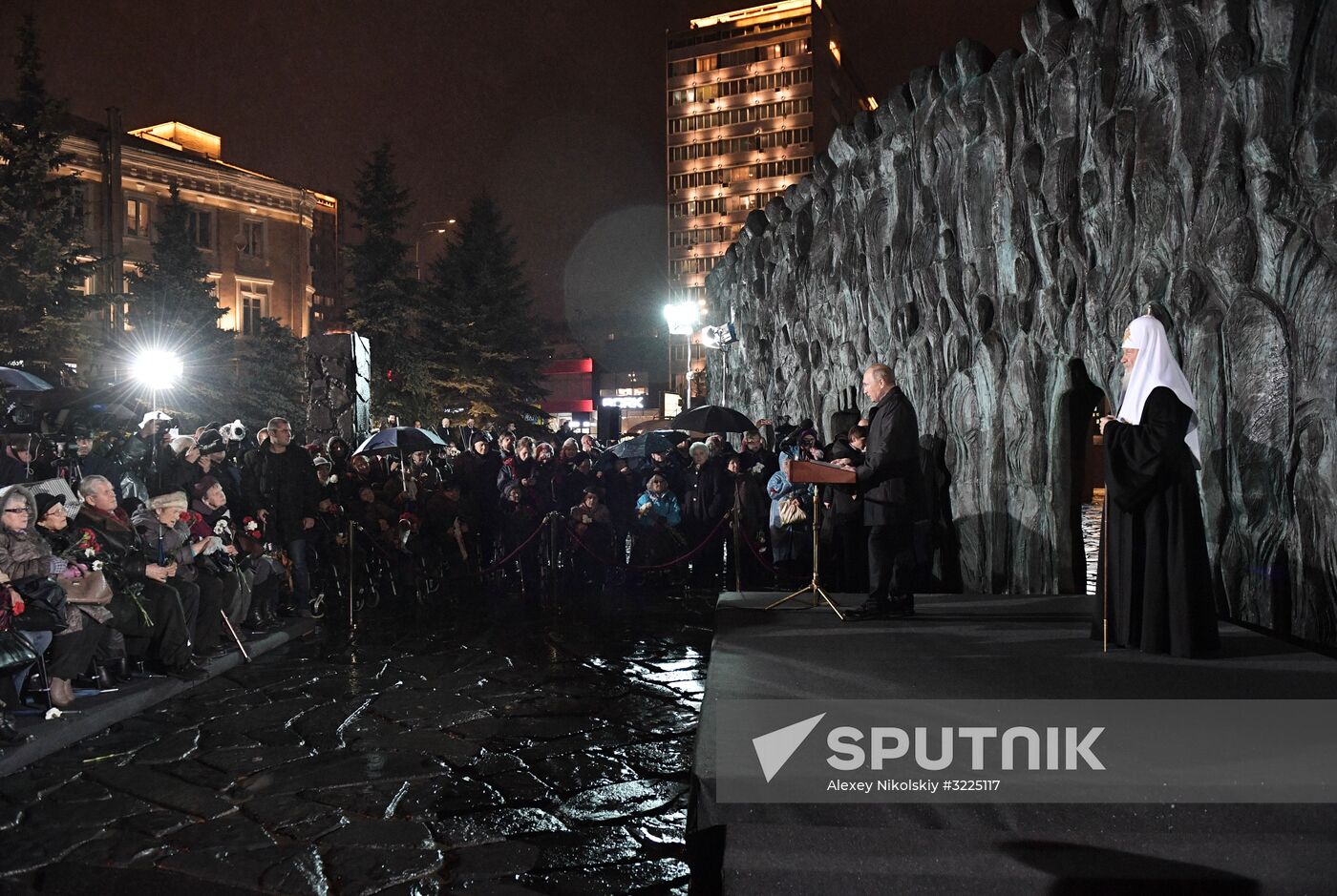 President Vladimir Putin attends unveiling of the Wall of Grief memorial