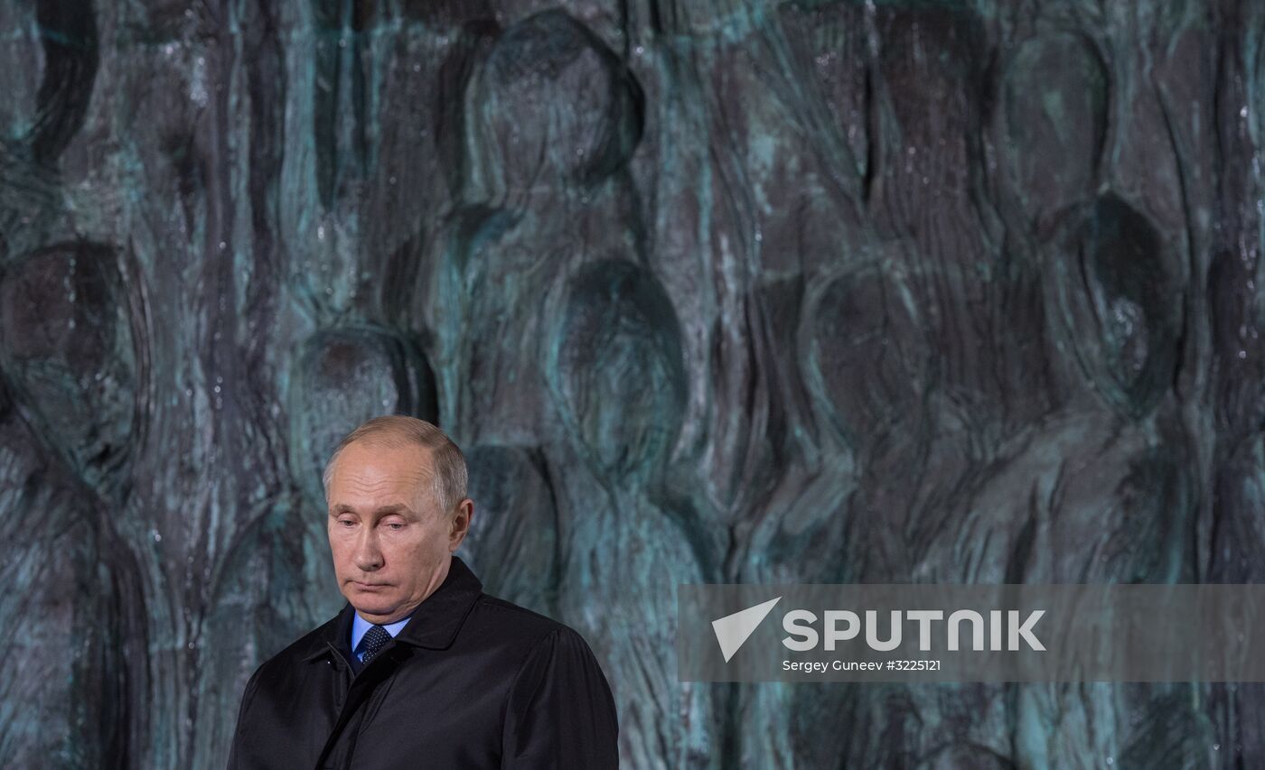 President Vladimir Putin attends unveiling of the Wall of Grief memorial