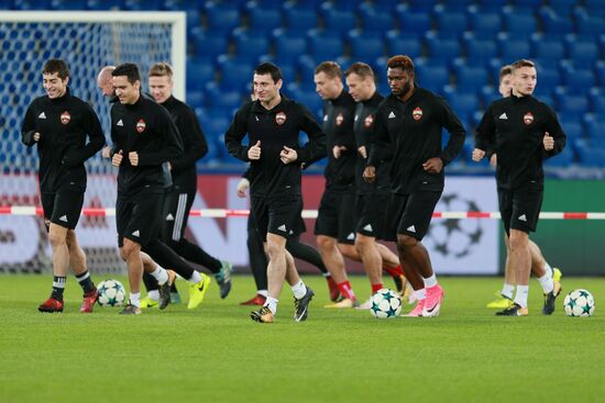 Football. UEFA Champions League. CSKA's training session