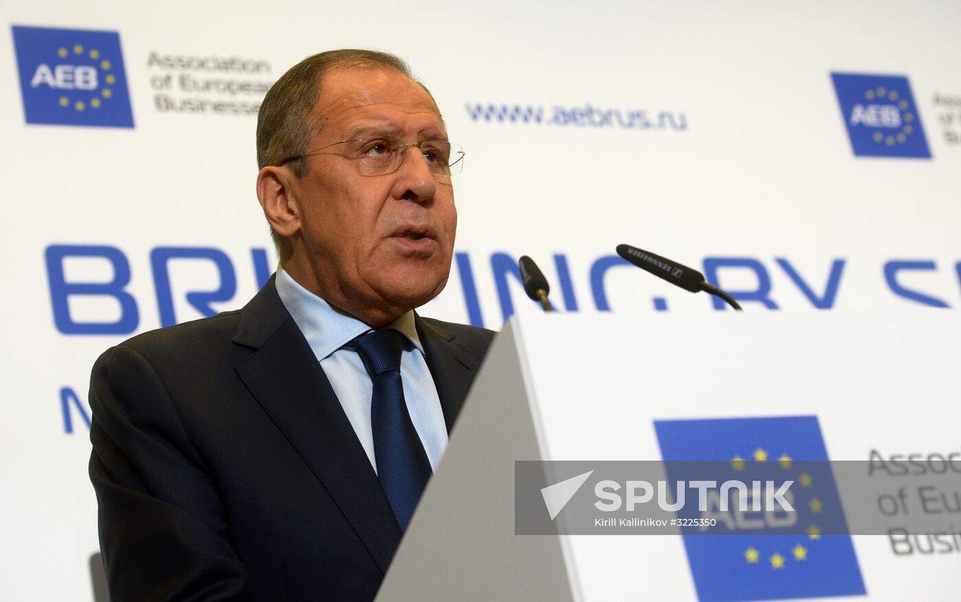 Russian Foreign Minister Sergei Lavrov meets with European Business Association members