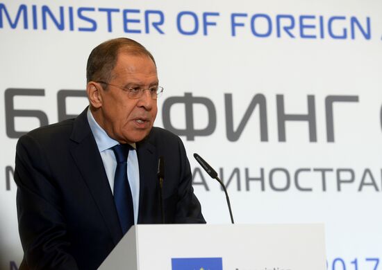 Russian Foreign Minister Sergei Lavrov meets with European Business Association members