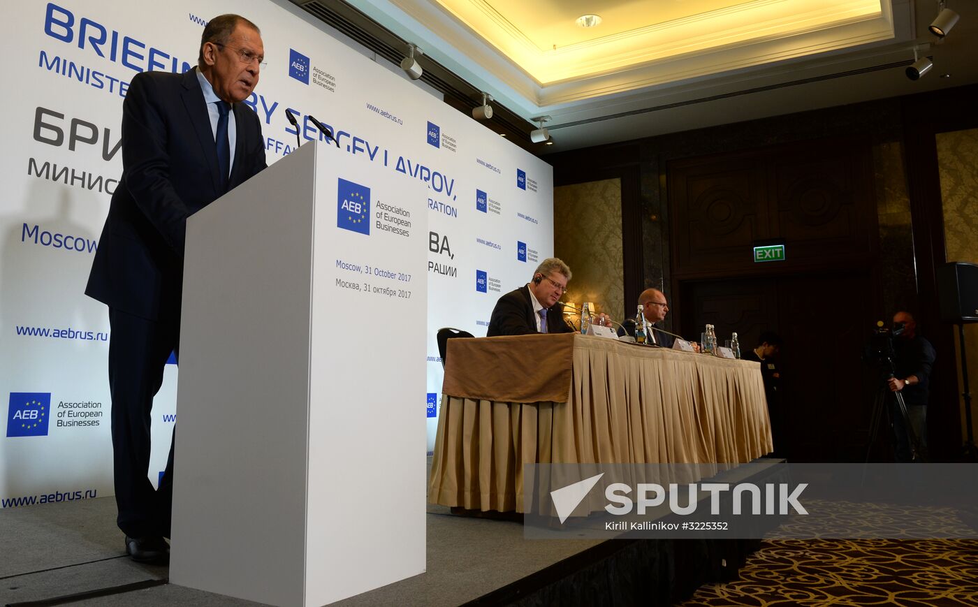 Russian Foreign Minister Sergei Lavrov meets with European Business Association members