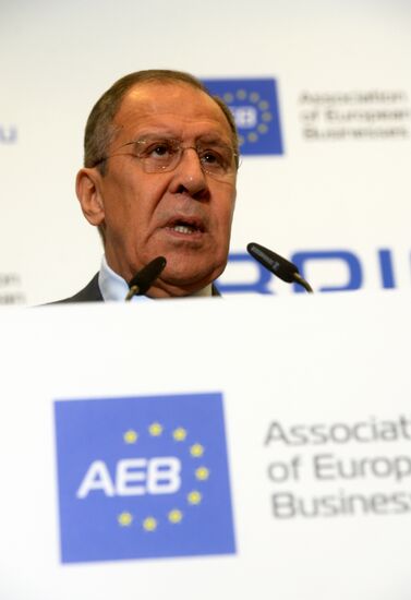 Russian Foreign Minister Sergei Lavrov meets with European Business Association members