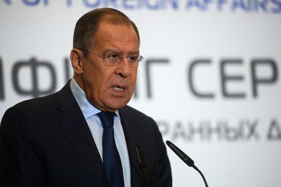 Russian Foreign Minister Sergei Lavrov meets with European Business Association members