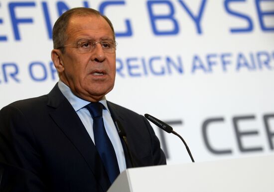 Russian Foreign Minister Sergei Lavrov meets with European Business Association members