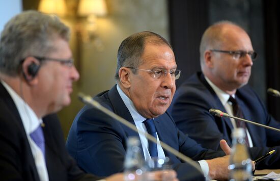 Russian Foreign Minister Sergei Lavrov meets with members of Association of European Business