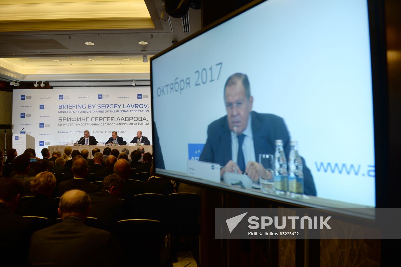 Russian Foreign Minister Sergei Lavrov meets with members of Association of European Business