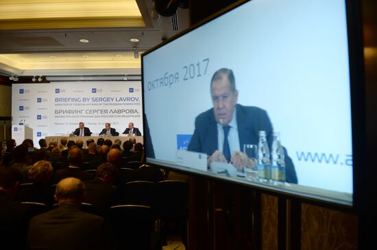 Russian Foreign Minister Sergei Lavrov meets with members of Association of European Business