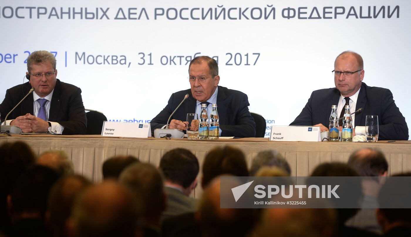 Russian Foreign Minister Sergei Lavrov meets with European Business Association members