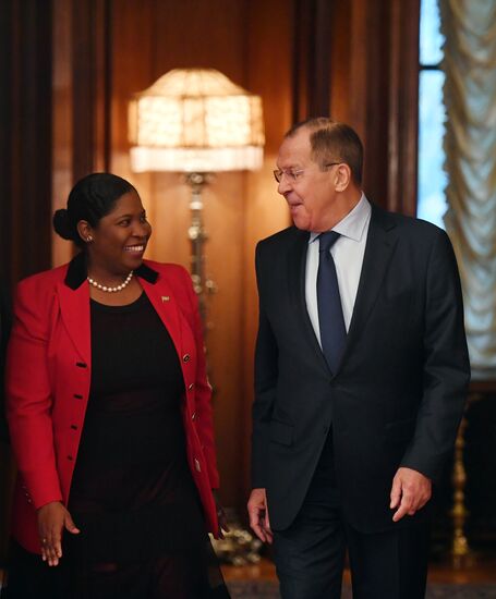 Russian Foreign Minister Sergei Lavrov meets with Republic of Suriname Foreign Minister Yldiz Deborah Pollack-Beighle