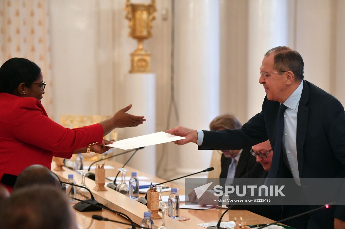 Russian Foreign Minister Sergei Lavrov meets with Republic of Suriname Foreign Minister Yldiz Deborah Pollack-Beighle