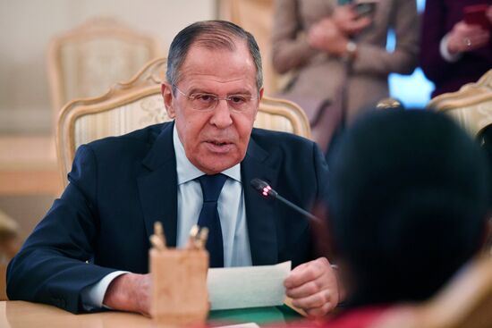 Russian Foreign Minister Sergei Lavrov meets with Republic of Suriname Foreign Minister Yldiz Deborah Pollack-Beighle