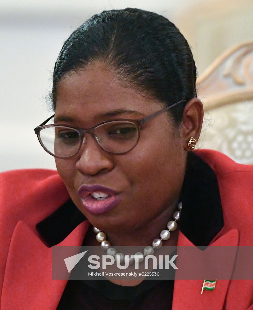 Russian Foreign Minister Sergei Lavrov meets with Foreign Minister of Suriname Yldiz Deborah Pollack-Beighle