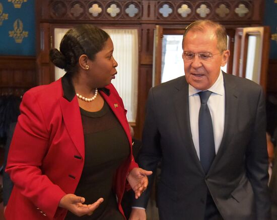 Russian Foreign Minister Sergei Lavrov meets with Foreign Minister of Suriname Yldiz Deborah Pollack-Beighle