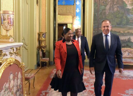 Russian Foreign Minister Sergei Lavrov meets with Foreign Minister of Suriname Yldiz Deborah Pollack-Beighle