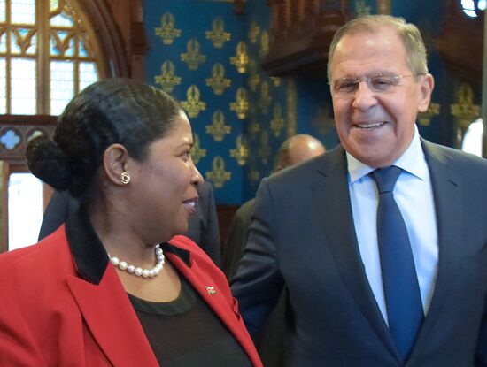 Russian Foreign Minister Sergei Lavrov meets with Foreign Minister of Suriname Yldiz Deborah Pollack-Beighle