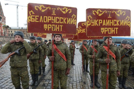 Rehearsal of march to mark 76th anniversary of 1941 parade
