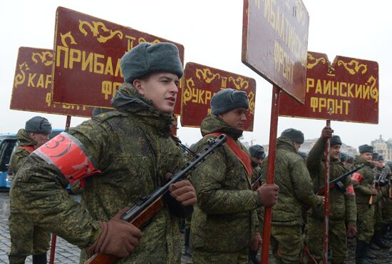 Rehearsal of march to mark 76th anniversary of 1941 parade