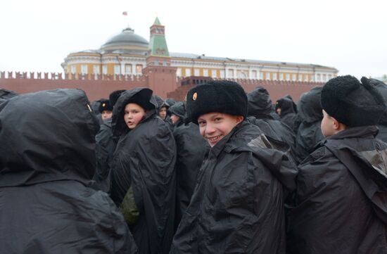 Rehearsal of march to mark 76th anniversary of 1941 parade