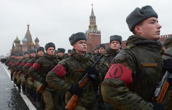 Rehearsal of march to mark 76th anniversary of 1941 parade