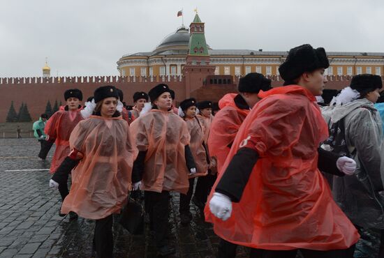 Rehearsal of march to mark 76th anniversary of 1941 parade