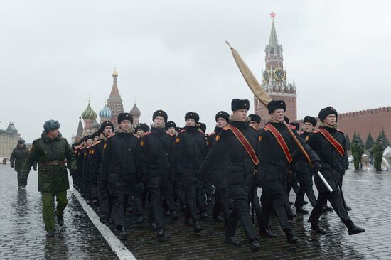 Rehearsal of march to mark 76th anniversary of 1941 parade