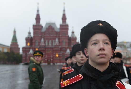 Rehearsal of march to mark 76th anniversary of 1941 parade