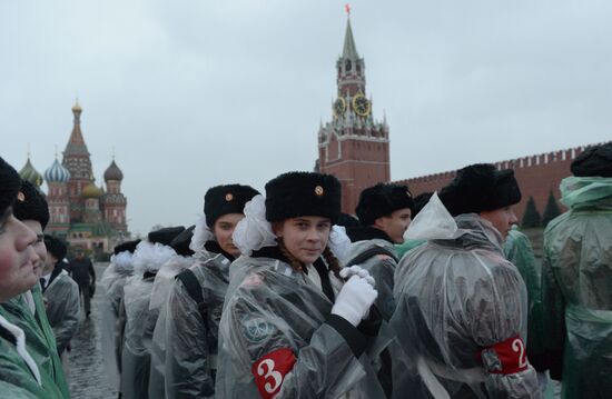 Rehearsal of march to mark 76th anniversary of 1941 parade