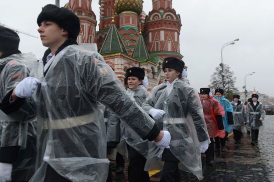 Rehearsal of march to mark 76th anniversary of 1941 parade