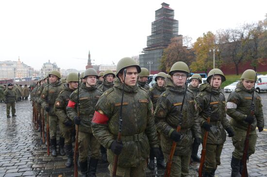Rehearsal of march to mark 76th anniversary of 1941 parade