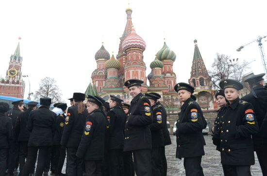 Rehearsal of march to mark 76th anniversary of 1941 parade