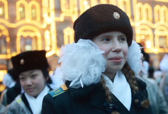 Rehearsal of march to mark 76th anniversary of 1941 parade
