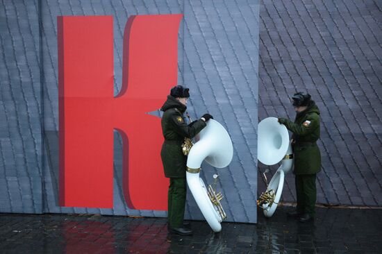 Rehearsal of march to mark 76th anniversary of 1941 parade