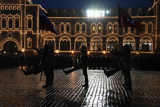Rehearsal of march to mark 76th anniversary of 1941 parade