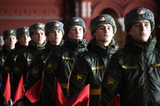 Rehearsal of march to mark 76th anniversary of 1941 parade