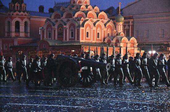 Rehearsal of march to mark 76th anniversary of 1941 parade