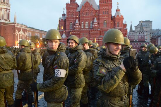 Rehearsal of march to mark 76th anniversary of 1941 parade