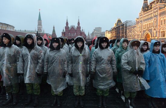 Rehearsal of march to mark 76th anniversary of 1941 parade