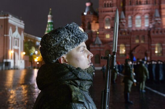 Rehearsal of march to mark 76th anniversary of 1941 parade