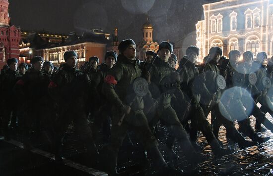 Rehearsal of march to mark 76th anniversary of 1941 parade