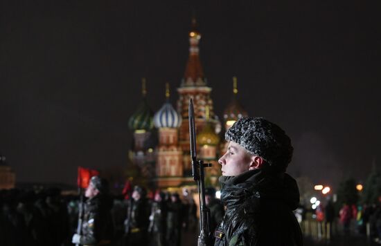 Rehearsal of march to mark 76th anniversary of 1941 parade