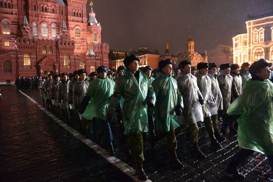 Rehearsal of march to mark 76th anniversary of 1941 parade